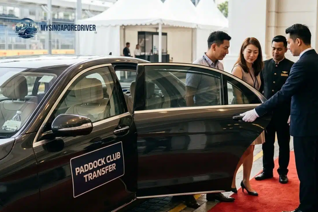 F1 Paddock Club & hospitality transport tips include a chauffeured transfer with red-carpet arrival.